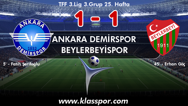 Ankara Demirspor 1 - Beylerbeyispor 1