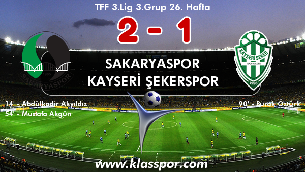 Sakaryaspor 2 - Kayseri Şekerspor 1