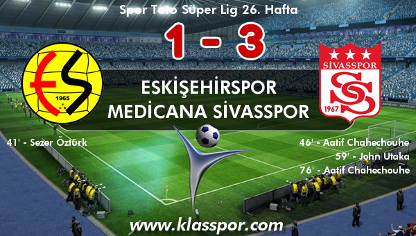 Eskişehirspor 1 - Medicana Sivasspor 3