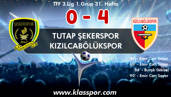 Tutap Şekerspor 0 - Kızılcabölükspor 4