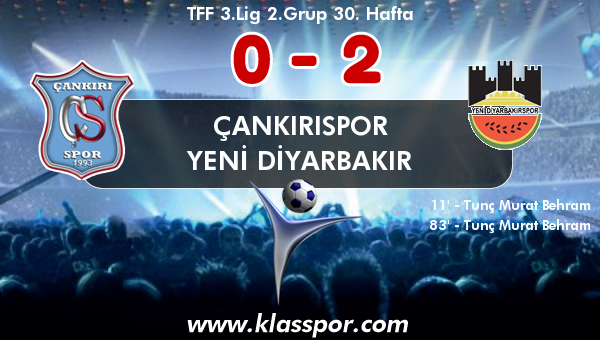 Çankırıspor 0 - Yeni Diyarbakır 2