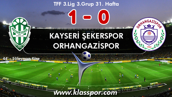 Kayseri Şekerspor 1 - Orhangazispor 0