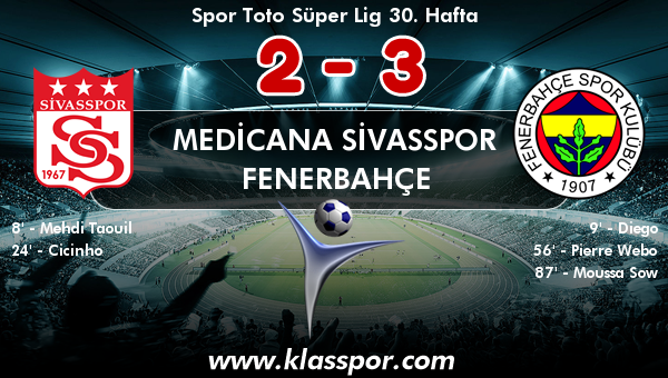 Medicana Sivasspor 2 - Fenerbahçe 3
