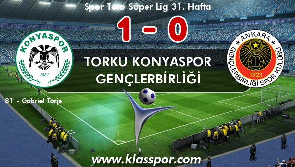 Torku Konyaspor 1 - Gençlerbirliği 0
