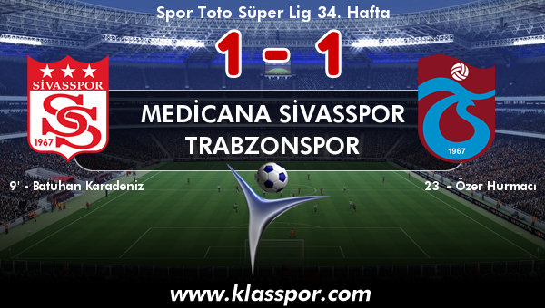 Medicana Sivasspor 1 - Trabzonspor 1