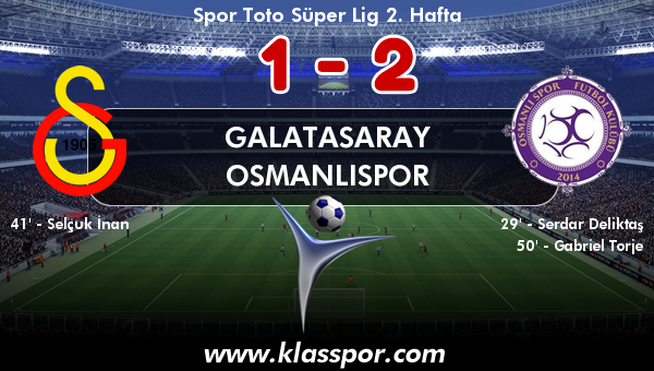 Galatasaray 1 - Osmanlıspor 2