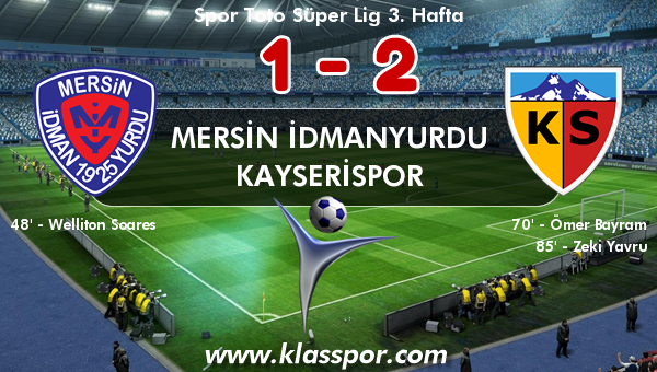 Mersin İdmanyurdu 1 - Kayserispor 2