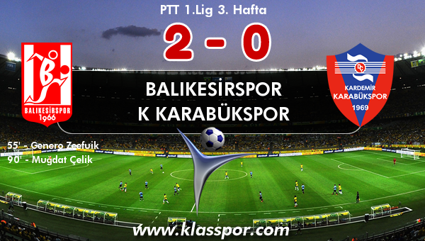 Balıkesirspor 2 - K Karabükspor 0