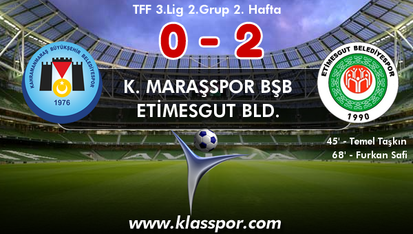 K. Maraşspor BŞB 0 - Etimesgut Bld. 2