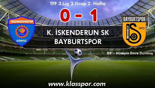 K. İskenderun SK 0 - Bayburtspor 1