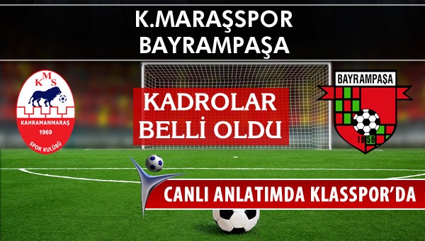 K.Maraşspor - Bayrampaşa maç kadroları belli oldu...