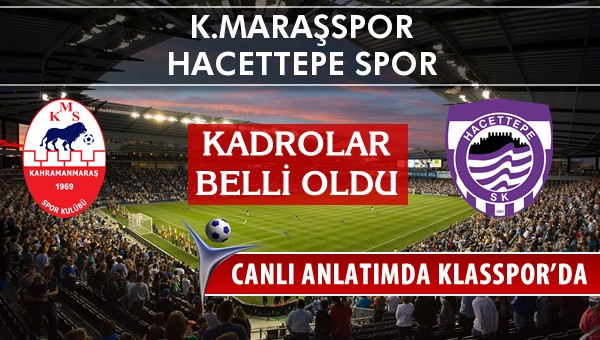 İşte K.Maraşspor - Hacettepe Spor maçında ilk 11'ler