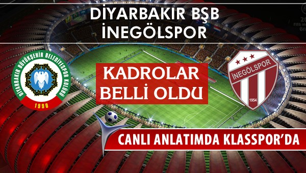 Amedspor - İnegölspor maç kadroları belli oldu...