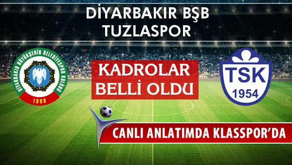 Amedspor - Tuzlaspor sahaya hangi kadro ile çıkıyor?