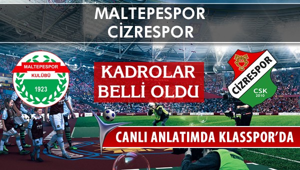 İşte Maltepespor - Cizrespor maçında ilk 11'ler