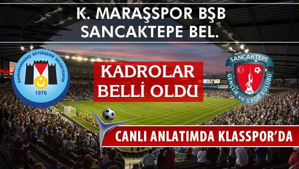 K. Maraşspor BŞB - Sancaktepe Bel. maç kadroları belli oldu...