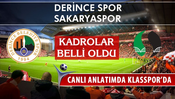İşte Derince Spor - Sakaryaspor maçında ilk 11'ler
