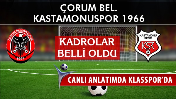 İşte Çorum Bel. - Kastamonuspor 1966 maçında ilk 11'ler