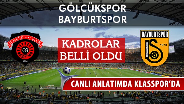 İşte Gölcükspor - Bayburtspor maçında ilk 11'ler