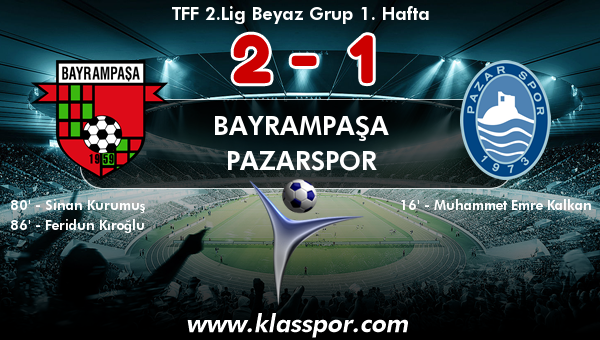 Bayrampaşa 2 - Pazarspor 1