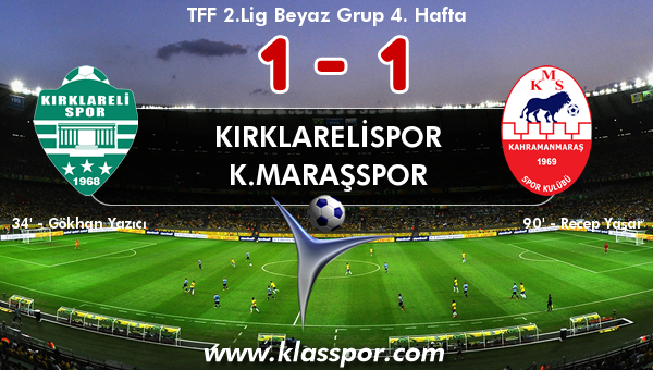 Kırklarelispor 1 - K.Maraşspor 1