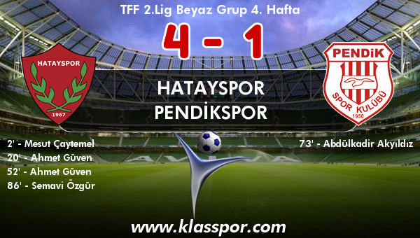 Hatayspor 4 - Pendikspor 1