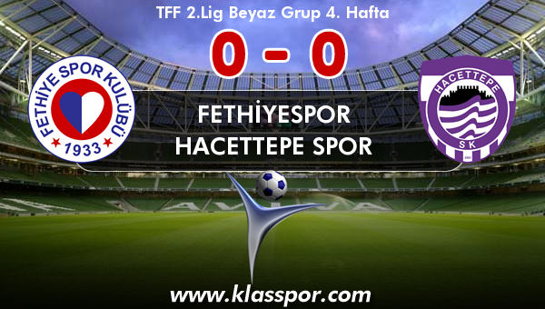 Fethiyespor 0 - Hacettepe Spor 0