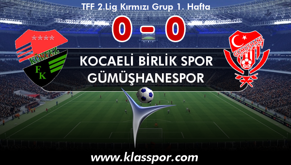 Kocaeli Birlik Spor 0 - Gümüşhanespor 0
