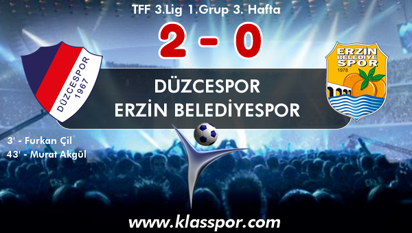 Düzcespor 2 - Erzin Belediyespor 0