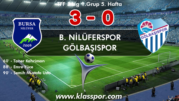 B. Nilüferspor 3 - Gölbaşıspor 0