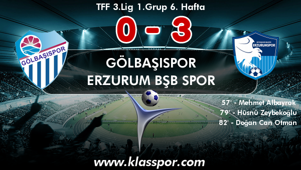 Gölbaşıspor 0 - Erzurum Bşb Spor 3