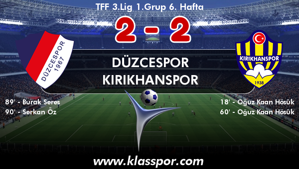 Düzcespor 2 - Kırıkhanspor 2