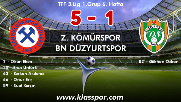 Z. Kömürspor 5 - BN Düzyurtspor 1