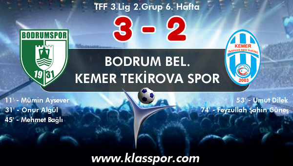 Bodrum Bel. 3 - Kemer Tekirova Spor 2