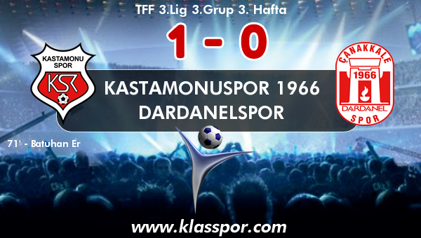 Kastamonuspor 1966 1 - Dardanelspor 0