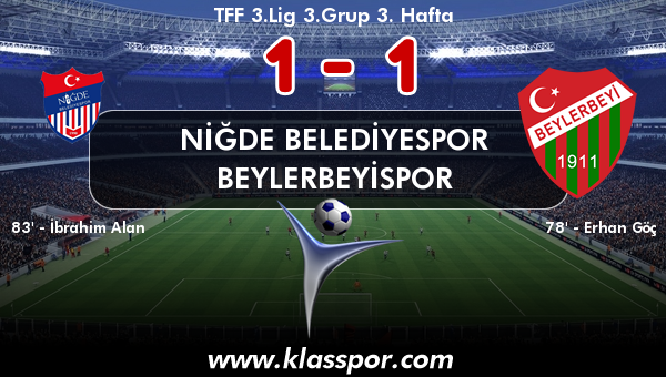 Niğde Belediyespor 1 - Beylerbeyispor 1