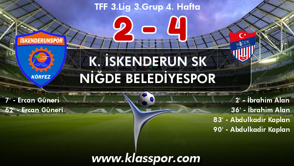 K. İskenderun SK 2 - Niğde Belediyespor 4