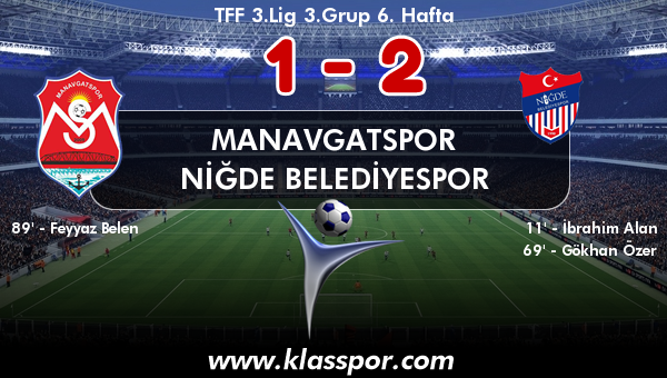 Manavgatspor 1 - Niğde Belediyespor 2