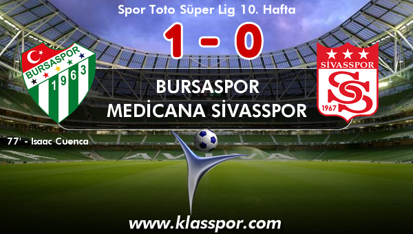Bursaspor 1 - Medicana Sivasspor 0
