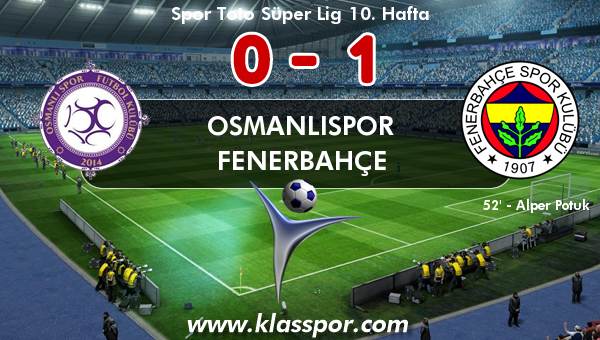 Osmanlıspor 0 - Fenerbahçe 1