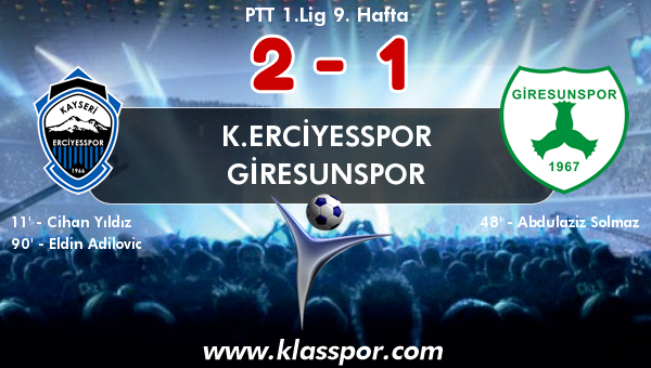 K.Erciyesspor 2 - Giresunspor 1