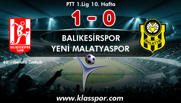 Balıkesirspor 1 - Yeni Malatyaspor 0
