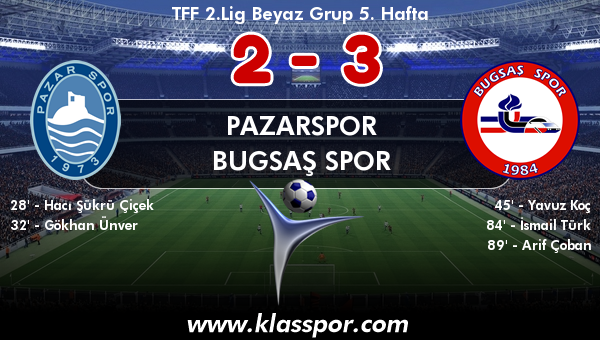 Pazarspor 2 - Bugsaş Spor 3