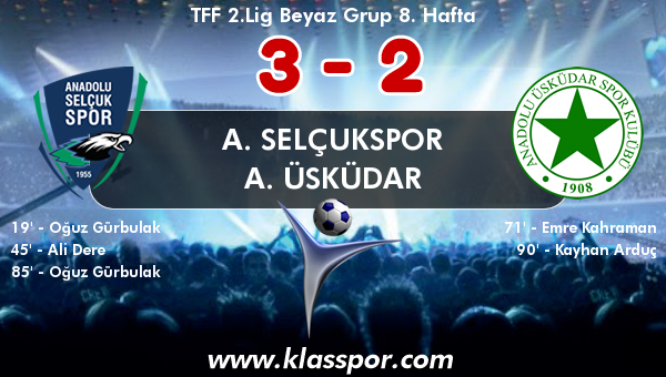 A. Selçukspor 3 - A. Üsküdar 2