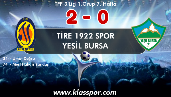 Tire 1922 Spor 2 - Yeşil Bursa 0