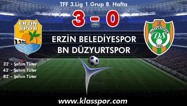 Erzin Belediyespor 3 - BN Düzyurtspor 0