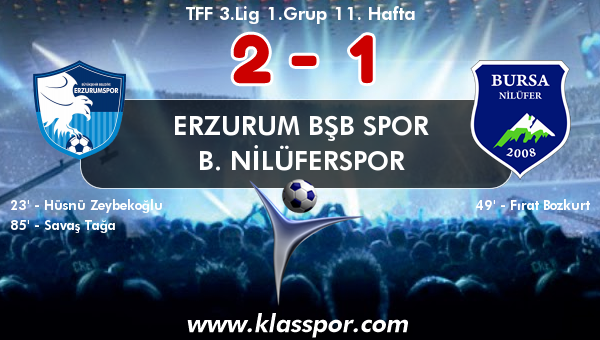 Erzurum Bşb Spor 2 - B. Nilüferspor 1