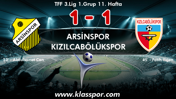 Arsinspor 1 - Kızılcabölükspor 1