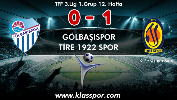 Gölbaşıspor 0 - Tire 1922 Spor 1