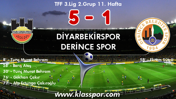 Diyarbekirspor 5 - Derince Spor 1